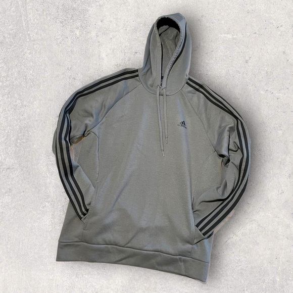 Adidas Hoodie Sweatshirt Gray - Picture 10 of 10